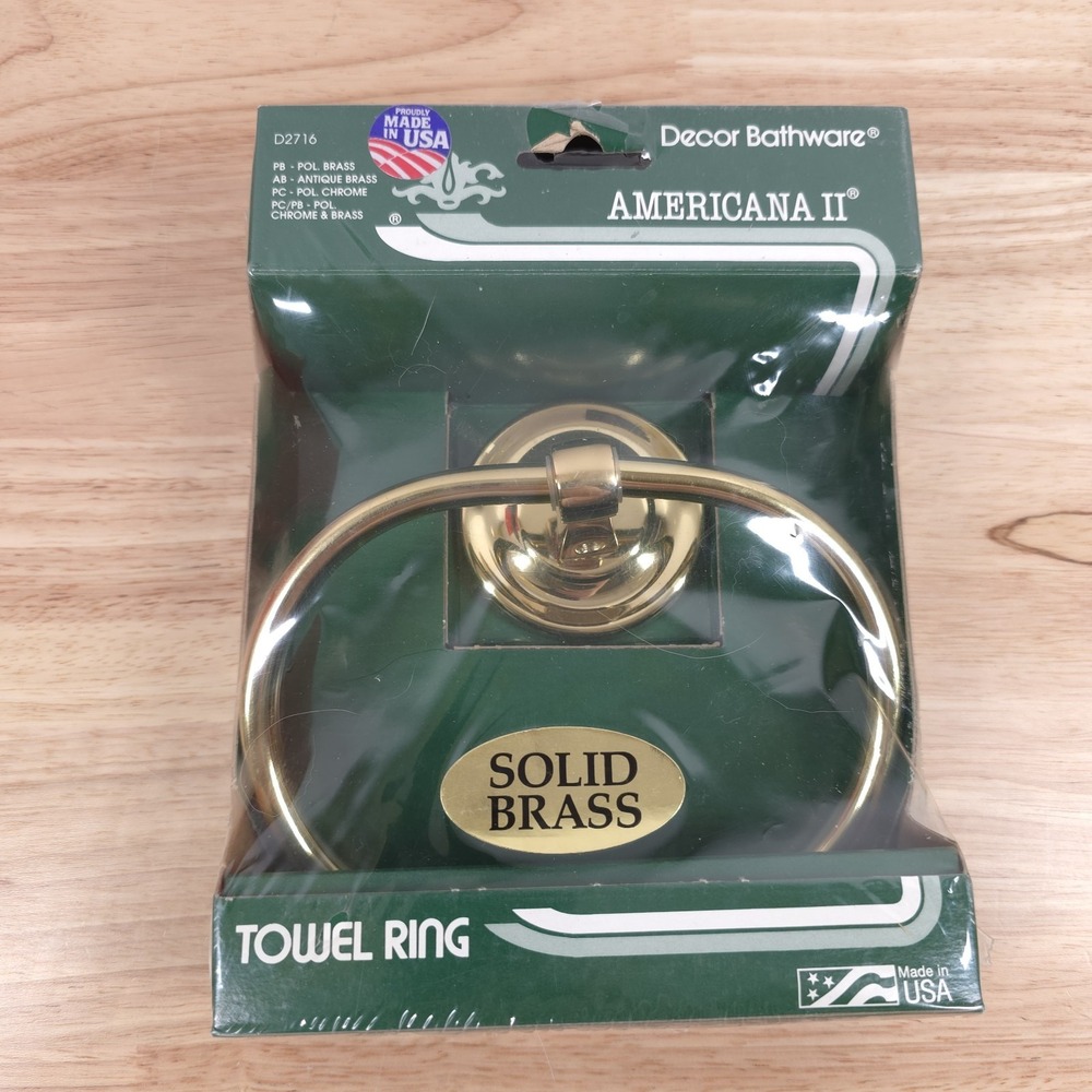 Franklin Brass Towel Ring Americana II High Polished Decor Bathware NOS